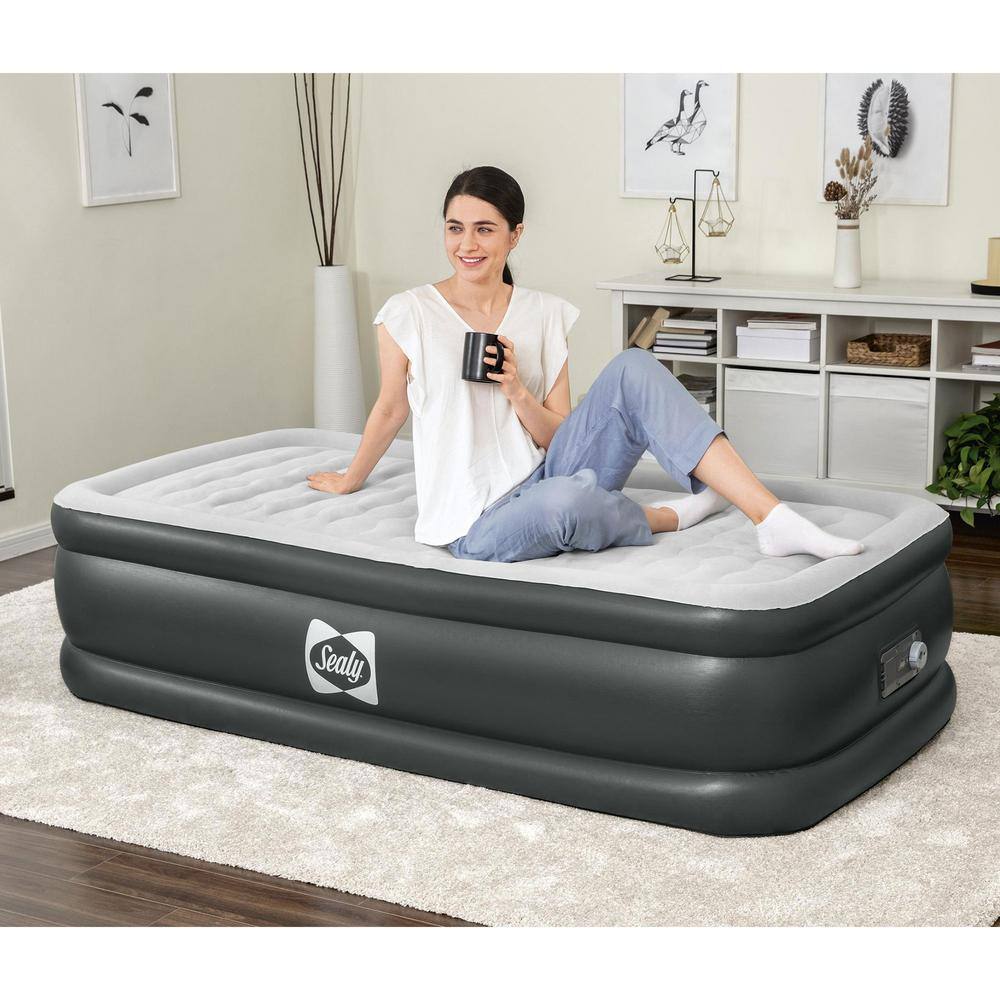 Sealy Tritech 20 in. Inflatable Mattress Twin Airbed with Built-In Pump 94055E-BW