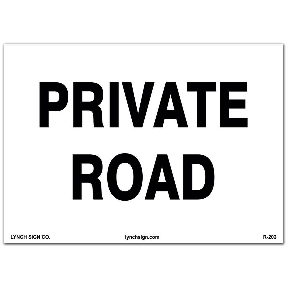 14 in. x 10 in. Private Road Sign Printed on More Durable Thicker Longer Lasting Styrene Plastic R-202