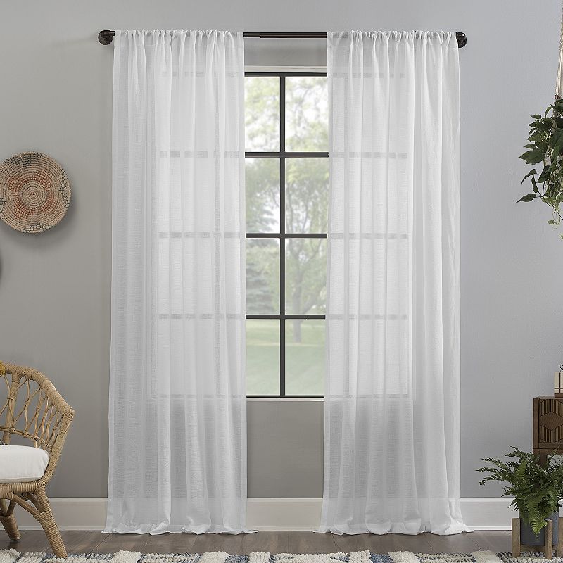 Clean Window Crushed Texture Anti-Dust Sheer Window Curtain