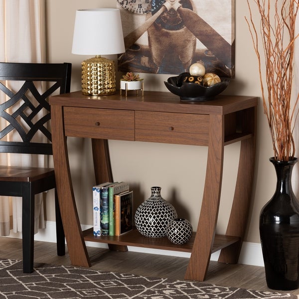 Capote Modern and Contemporary Dark Brown Finished Wood Console Table