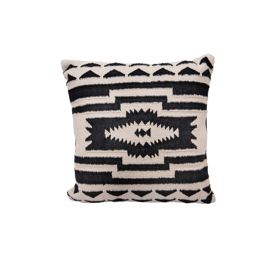 Cotton Kilim Pillow with Cross and Geometric Patterns