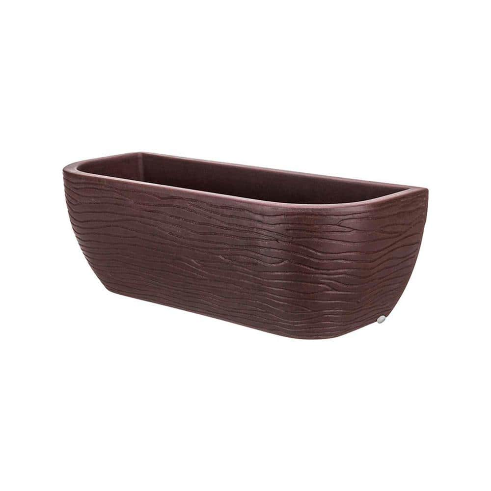 FLORIDIS Large Brown Stone Effect Plastic Resin Indoor and Outdoor Wall Planter 10.16.0406