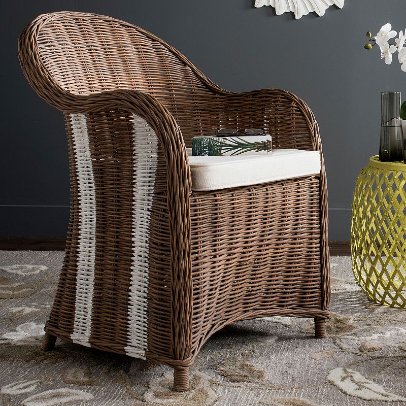 Safavieh Hemi Striped Wicker Club Chair