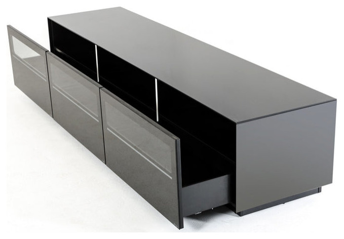 Niklas Contemporary Black TV Stand   Modern   Entertainment Centers And Tv Stands   by Cristiano Domani  Houzz