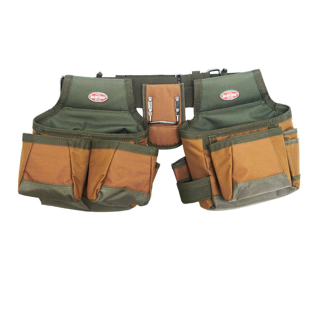 BUCKET BOSS 23.75 in. 10-Pocket Builder's Rig Tool Belt 50200