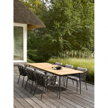 Table de jardin VINCENT SHEPPARD 10 personnes， teck et aluminium