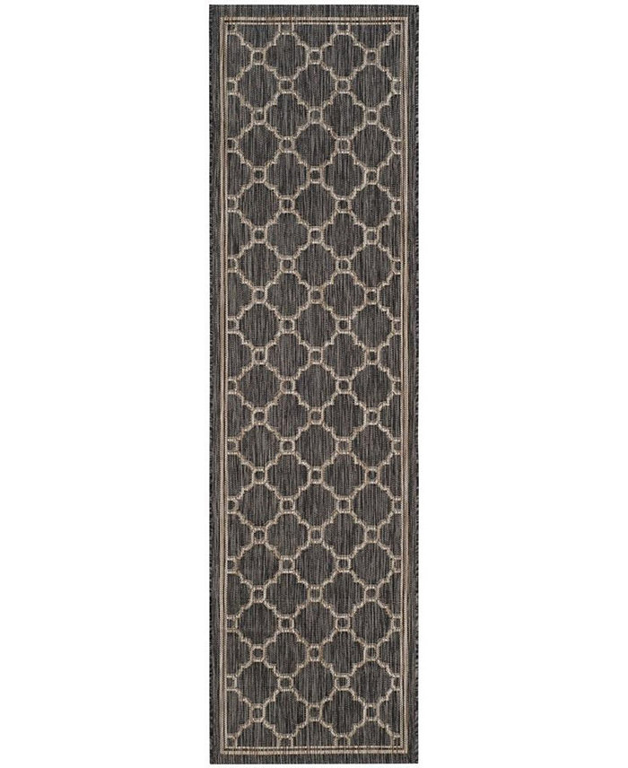 Safavieh Courtyard CY8471 Natural and Black 2'3 x 8' Runner Outdoor Area Rug