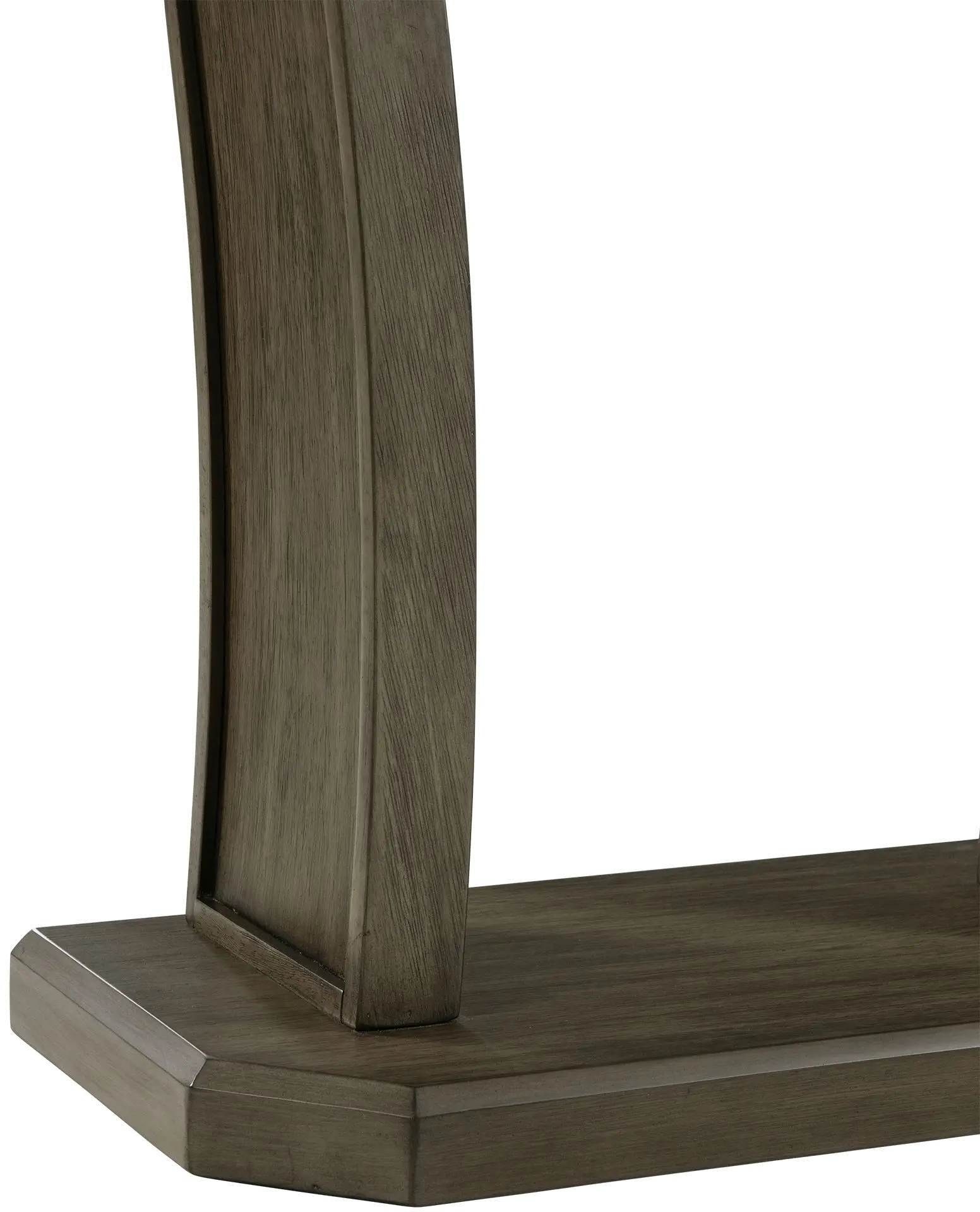 Dapper Gray Pedestal Console Table with Glass Top