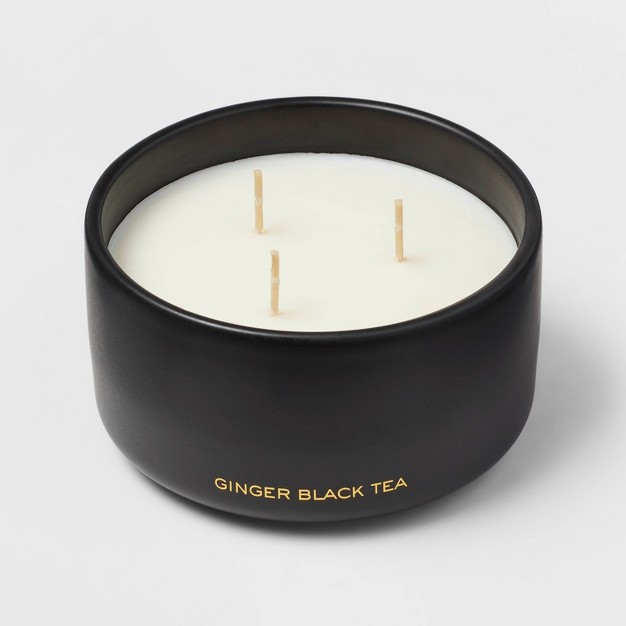 15oz Ceramic Jar 3 wick Black Label Ginger Black Tea Candle