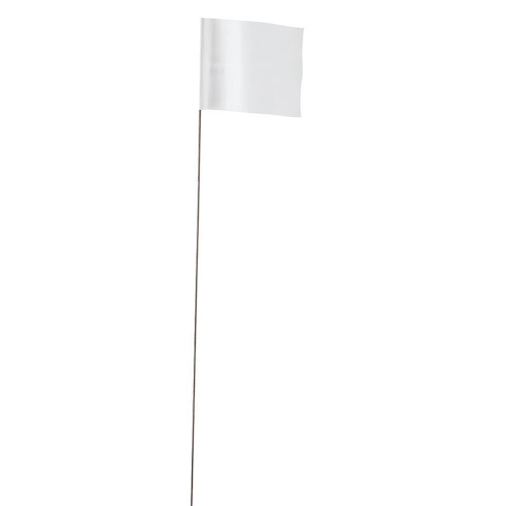 Empire 3.5 in. x 2.5 in. White Stake Flags (100-Pack) 78-006