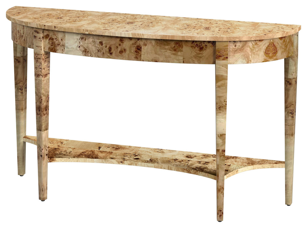 Astor 54 quotW Burl Wood Demilune Console Table   Transitional   Console Tables   by Butler Specialty Company  Houzz