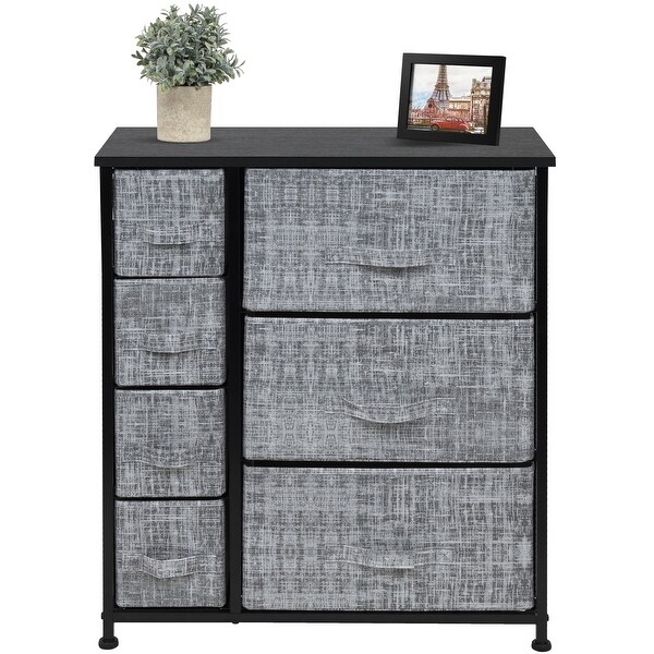 Dresser w/ 7 Drawers Furniture Storage and Chest Tower for Bedroom - - 34478591