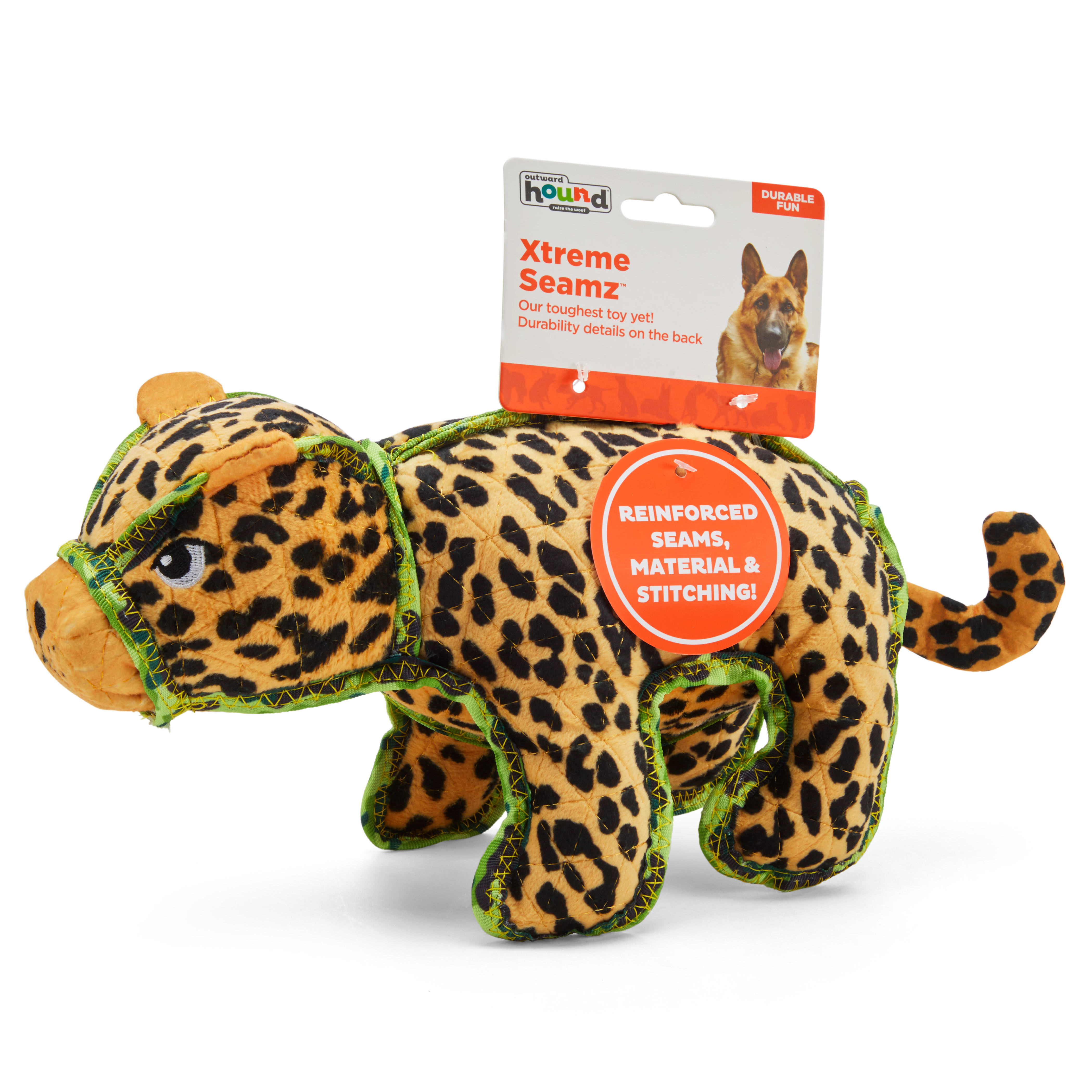 Outward Hound Xtreme Seamz Leopard Dog Toy， 3XX-Large