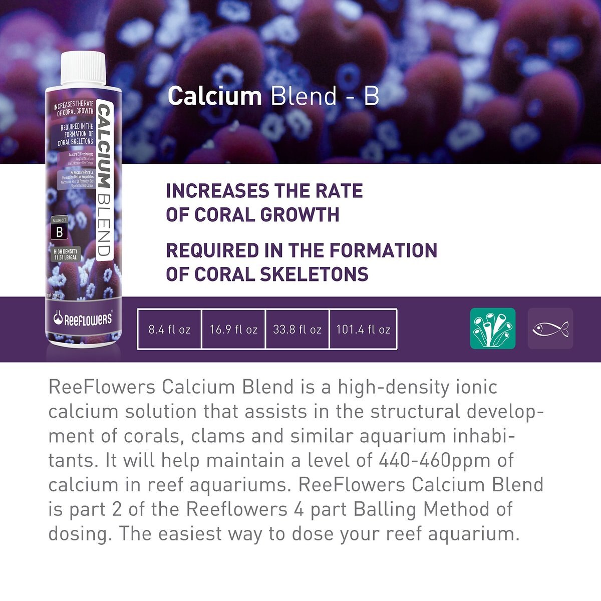 Reeflowers Calcium Blend B Aquarium Water Treatment