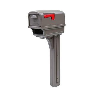 Architectural Mailboxes Gentry Mocha Medium Plastic All-in-One Mailbox and Post Combo GGC1M00AM