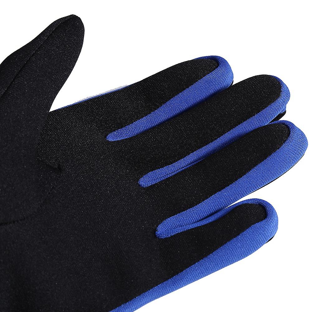 1pair Set Diving Neoprene Snorkeling Surfing Water Sport Skid Proof Wetsuit Gloves Black Blue L