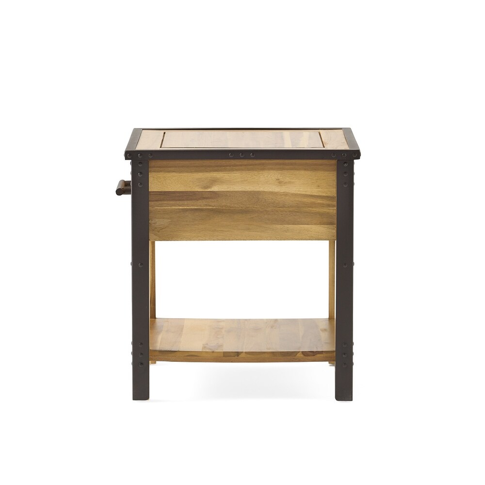 Luna Acacia Wood One Drawer End Table by Christopher Knight Home