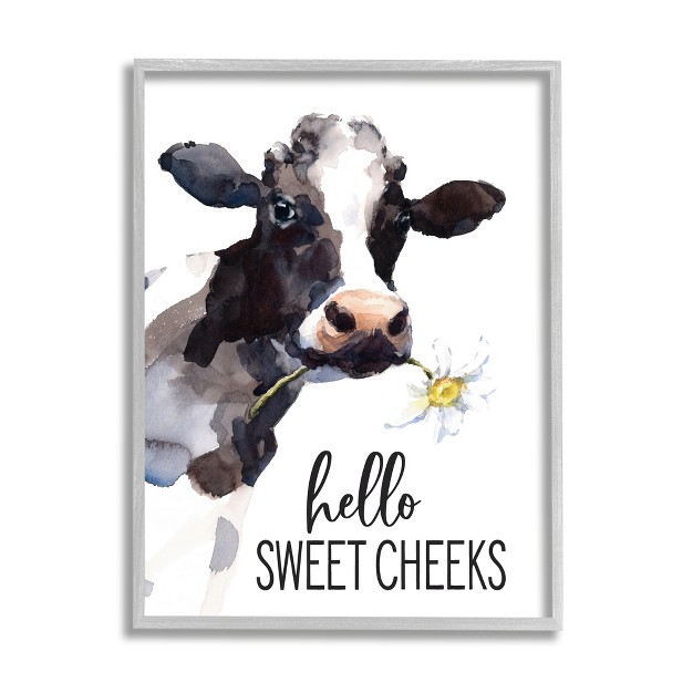 Stupell Industries Hello Sweet Cheeks Country Cow Framed Giclee Art