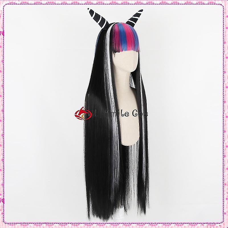 Danganronpa V3: Killing Harmony Mioda Ibuki Mixed Color Long 100cm Cosplay Wigs Heat Resistant Synthetic Hair Wig + Wig Cap