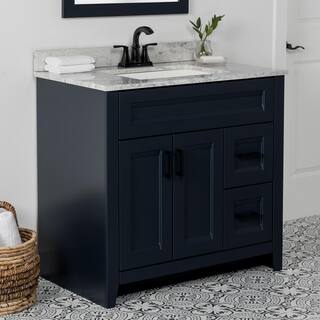 Home Decorators Collection Ridge 36 in. W x 21.6 in. D x 34 in. H Bath Vanity Cabinet without Top in Deep Blue RG36-DB