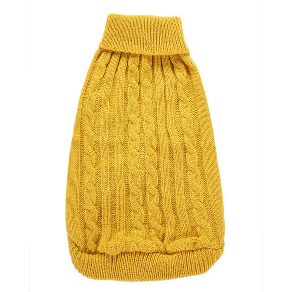 Jecikelon Small Dog Sweaters Knitted Pet Cat Sweater Warm Dog Sweatshirt Dog Winter Clothes Kitten Puppy Sweater (Yellow， Small）