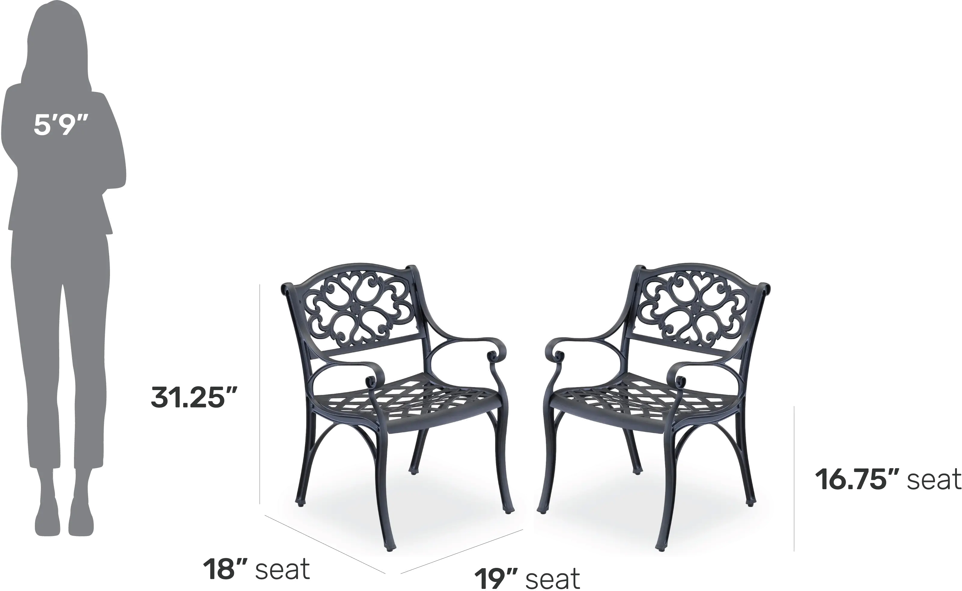 Sanibel Black Outdoor Armchair Pair