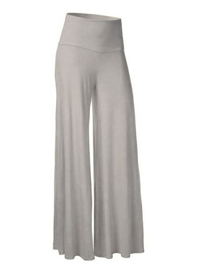 Casual Solid Color Wide Leg Pants