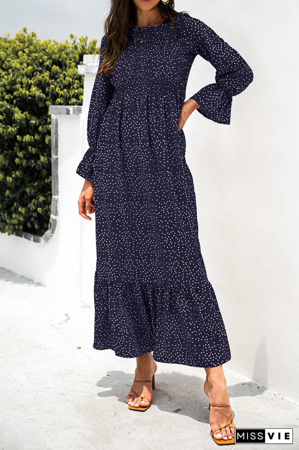 Floral Print Long Sleeve Dress Women Wholesale