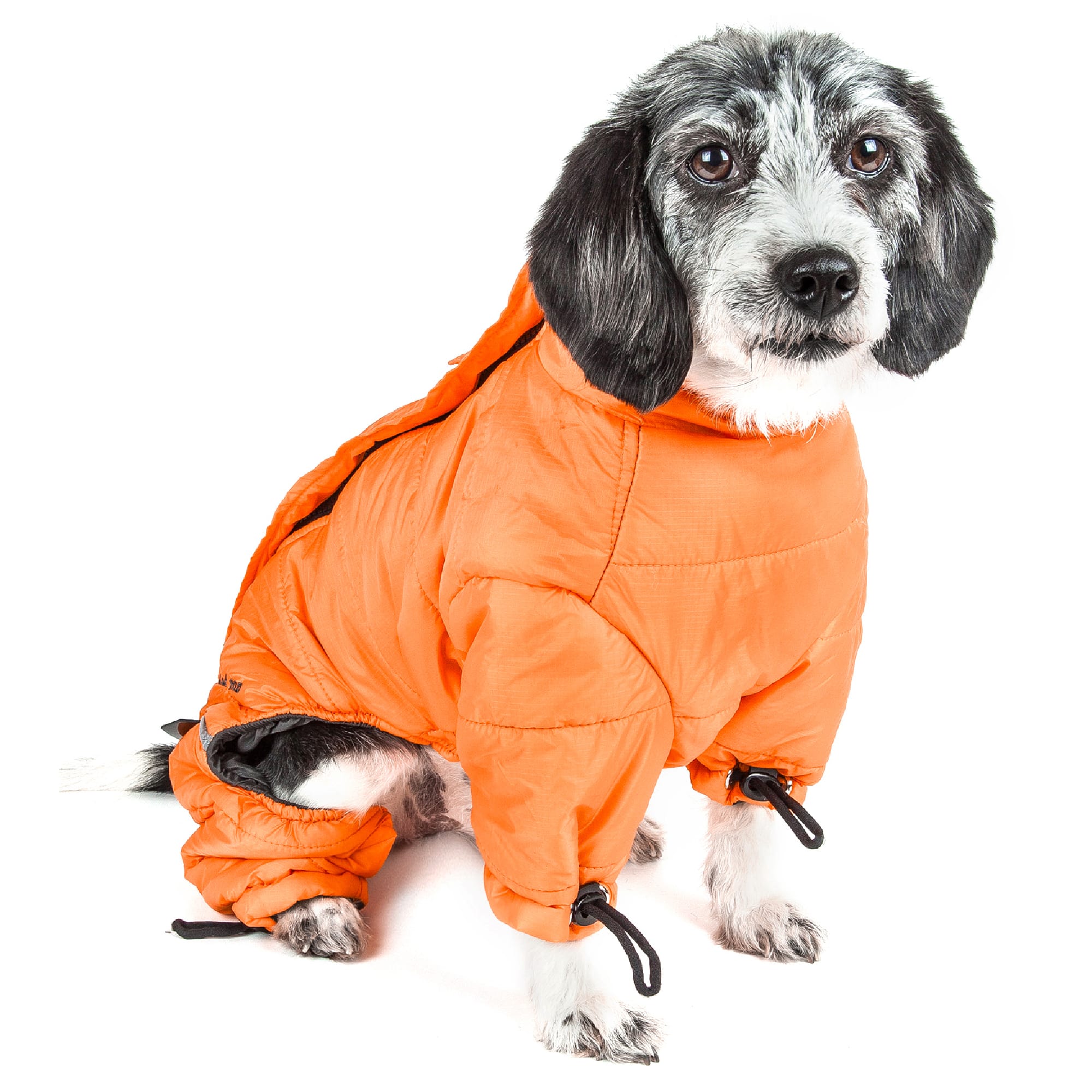 Dog Helios Orange Thunder-Crackle Full-Body Waded-Plush Adjustable and 3M Reflective Dog Jacket， X-Small