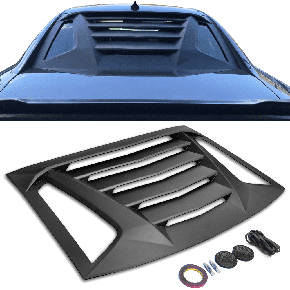 Ikon Motorsports Compatible with 11-23 Dodge Charger Ikon V2 Style Rear Window Louver Sun Shade Cover Windshield Vent 2011 2012 2013 2014 2015 2016 2017 2018 2019 2020