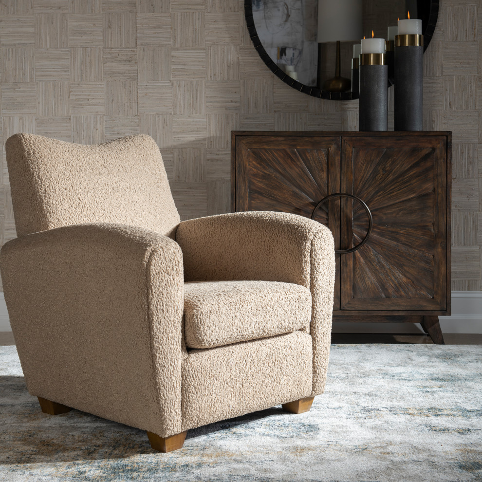 Uttermost Teddy Latte Accent Chair   Modern   Armchairs And Accent Chairs   by Zin Home  Houzz