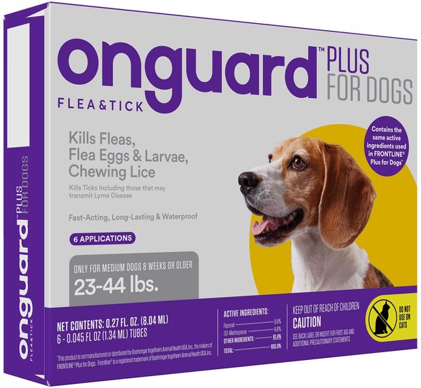 Onguard Plus Flea and Tick Spot Treatment for Dogs， 23-44 lbs