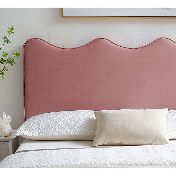 Monrovia Heather Pink Velvet Upholstered Twin Size Headboard - - 34023690