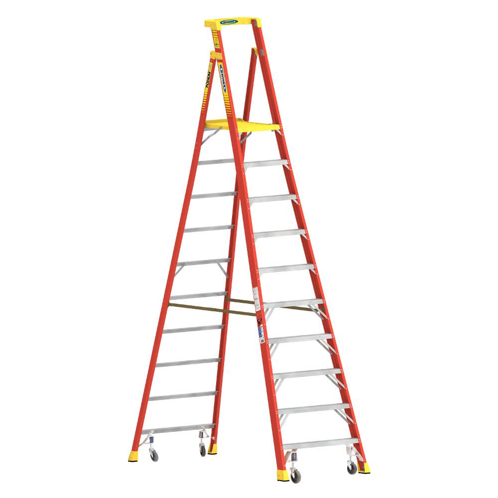 Podium 10-ft Fiberglass 300-lb Type IA Platform Ladder