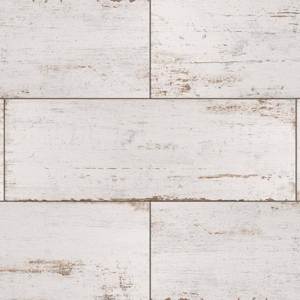 Merola Tile Retro Blanc 8-14 in. x 23-12 in. Porcelain Floor and Wall Tile (11.12 sq. ft.Case) FNURT8BL