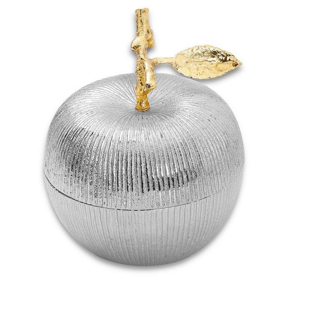 Classic Touch 5 9 quot h Silver Apple Shaped Large Jar