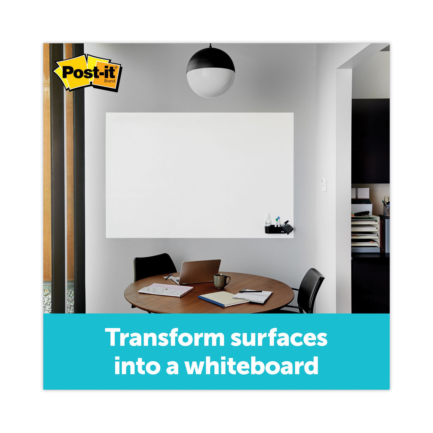 Dry Erase Surface with Adhesive Backing by Post-itandreg; MMMDEF4X3