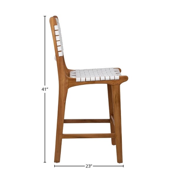 Maverick Woven Counter Stool， Espresso Teak - N/A