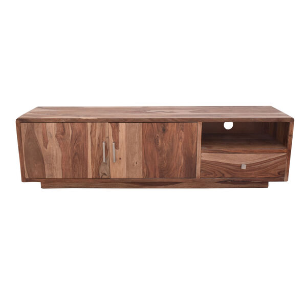 Vacation Natural Low Console with Cabinet and Drawer