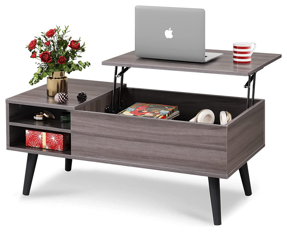 Lift Top Coffee Table with Storage  Hidden Compartment and Adjustable Shelf   Transitional   Coffee Table Sets   by Imtinanz  LLC  Houzz