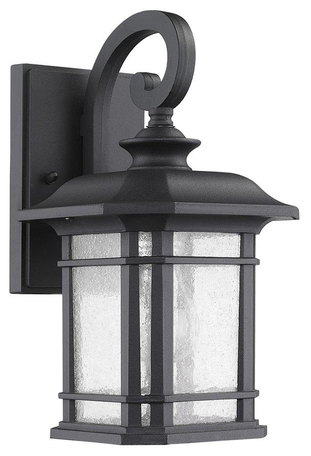 Franklin Transitional 1 Light Black Outdoor Wall Sconce   Traditional   Outdoor Wall Lights And Sconces   by Homesquare  Houzz