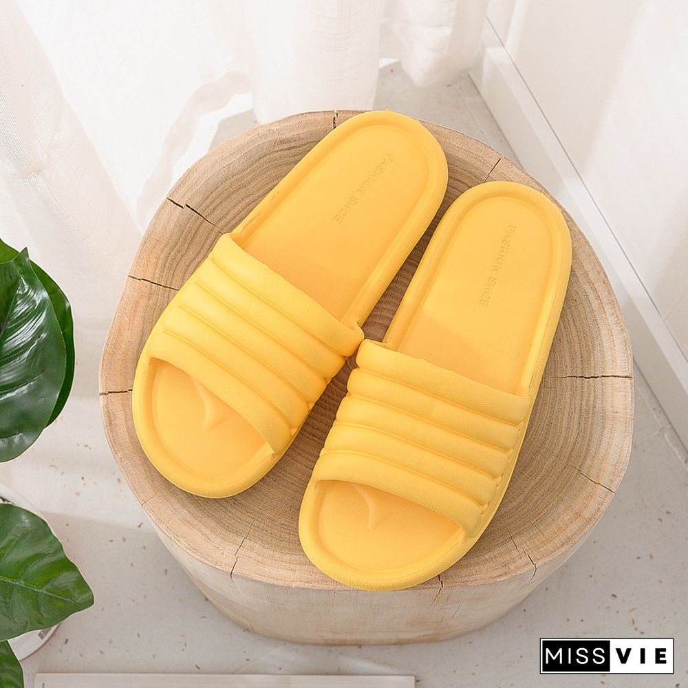 Fashion House Slippers EVA Soft Sole Slide Sandals Men Women Indoor Comfortable Non-slip Home Shower Slippers