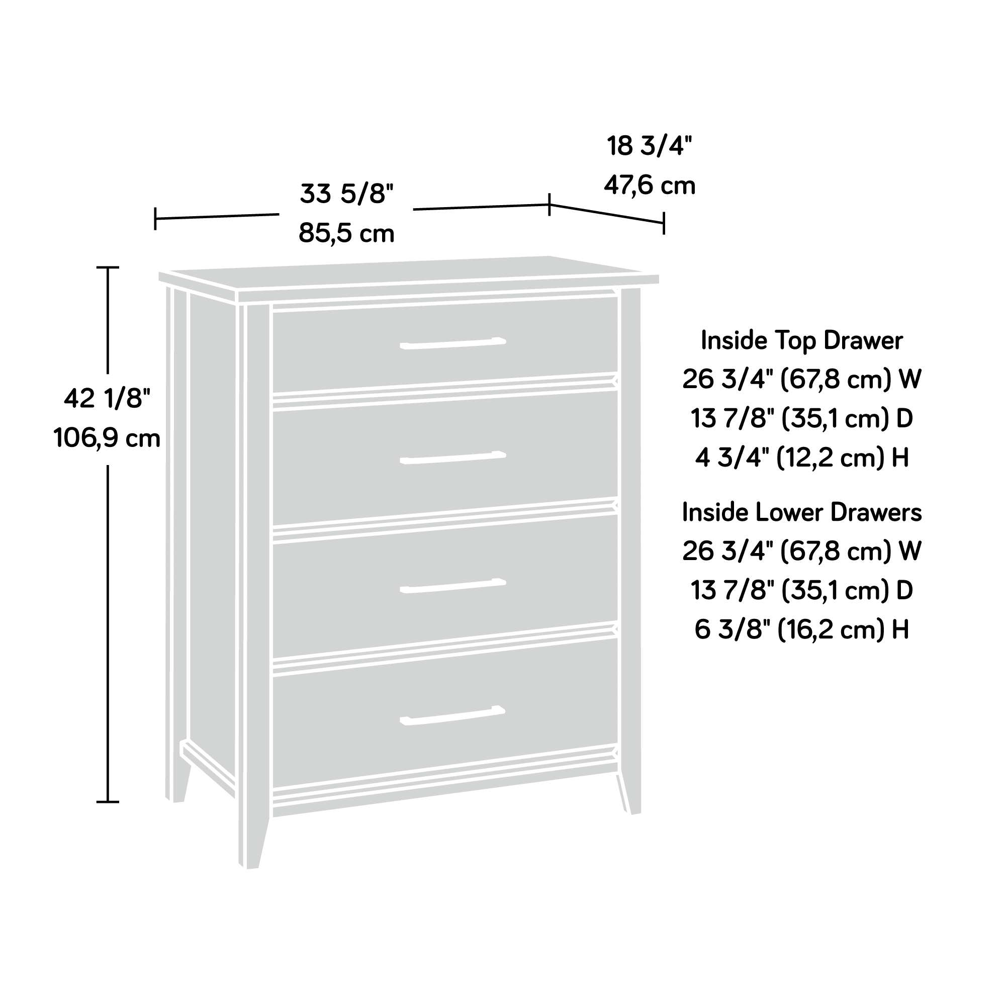 Sauder Summit Station Chest, Laurel Oak Finish