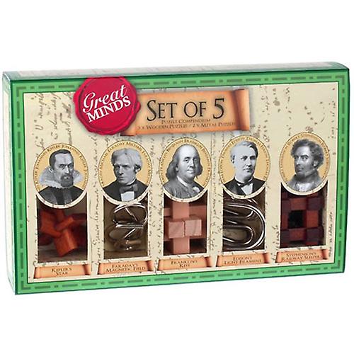 Great Minds Wood and Metal Brainteaser Puzzle 5pcs (Men)