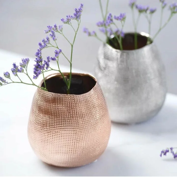 Interior Design Copper Silver Metal Planter Home Indoor Outdoor Garden Usage Customized Size Metal Planter