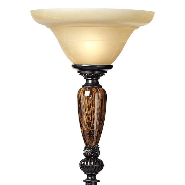 Tall Bronze Faux Marble Alabaster Glass Shade For Living Room Bedroom Office House Home