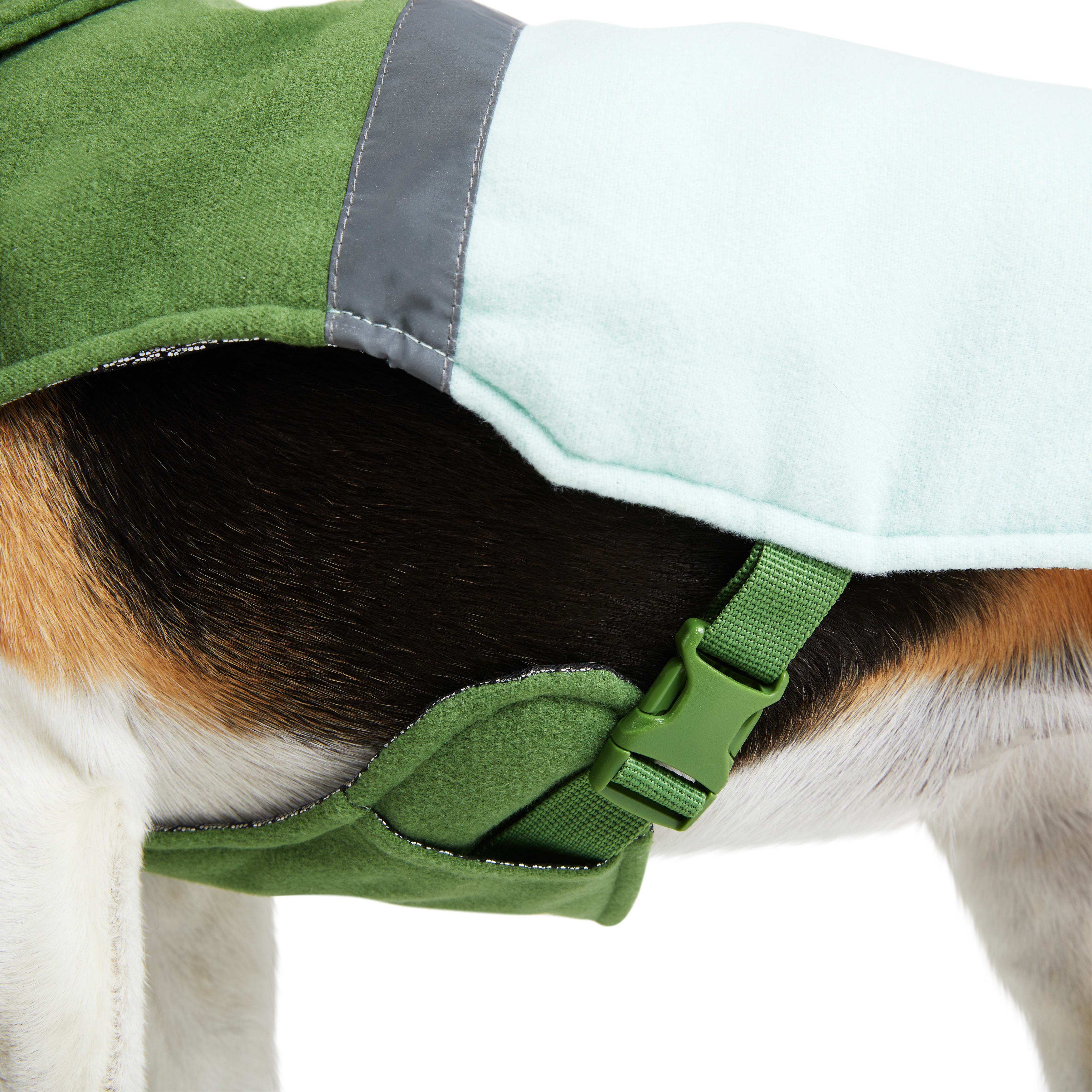 YOULY Green Colorblock Flannel Dog Vest， XX-Small