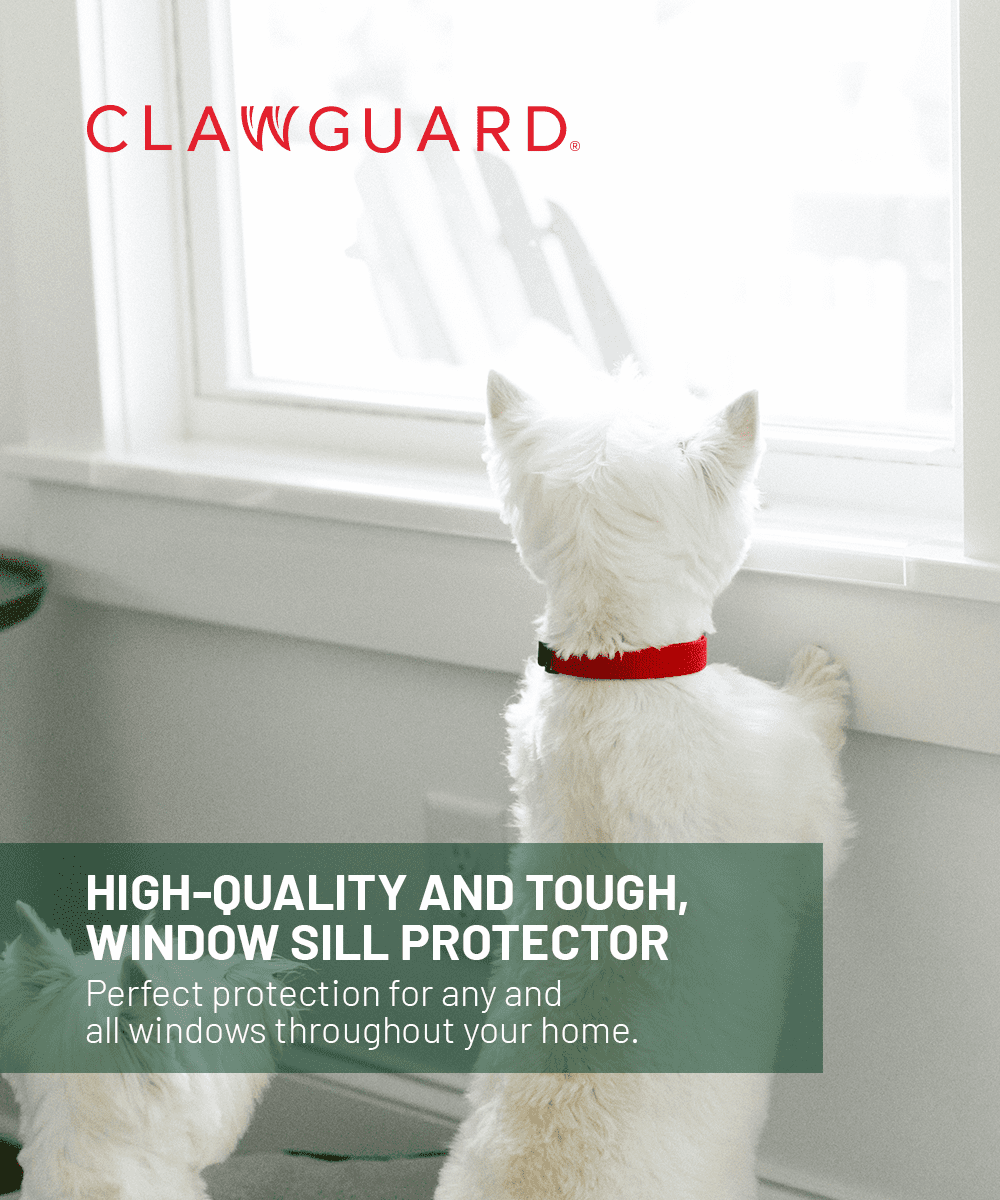 CLAWGUARD Window Sill Protector. Strong Invisible Protection from Dog and Cat Scratching， Chewing， Slobbering and Clawing (35.5 in. x 5.5 in.)