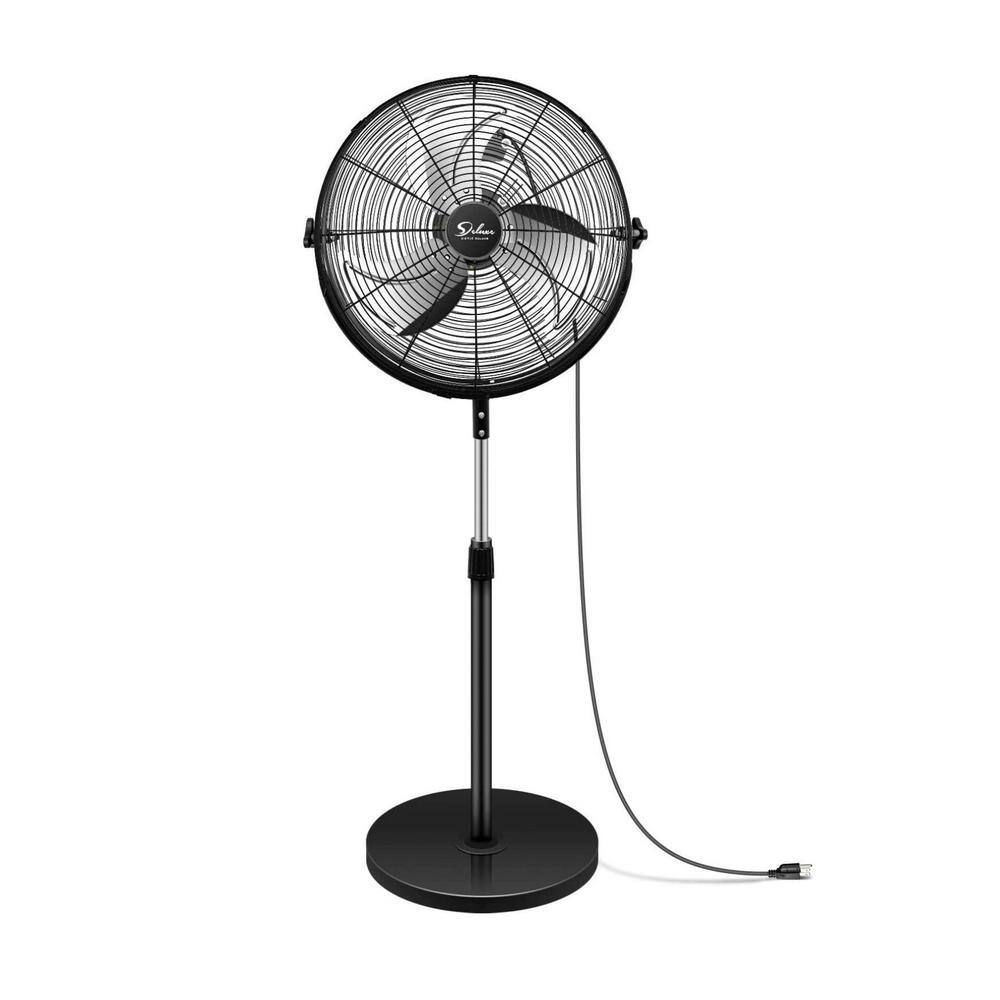 Aoibox 20 in. High-Velocity Heavy Duty Metal Pedestal Standing Fan in Black for Industrial Commercial Residential SNSA11FN010