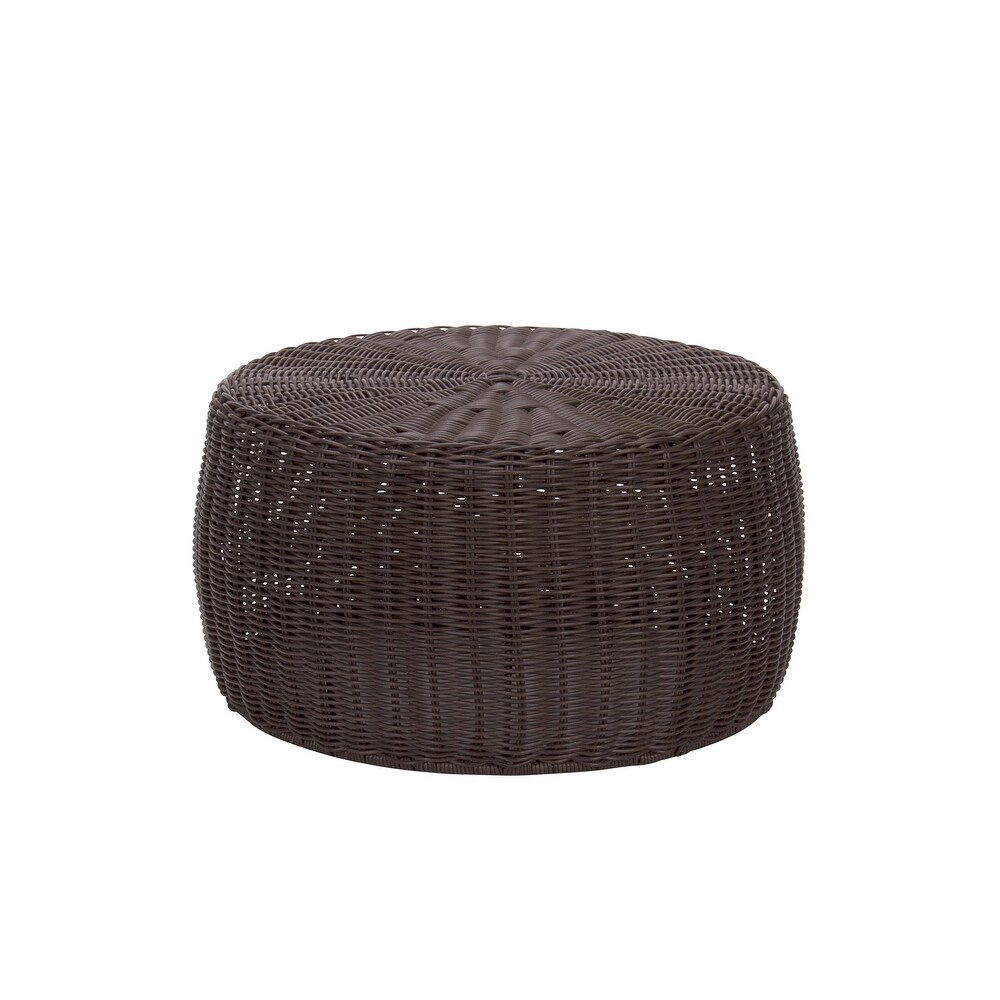 Handwoven Resin Storage Stool Ottoman